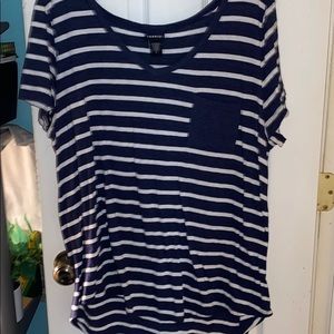blue and white striped shirt